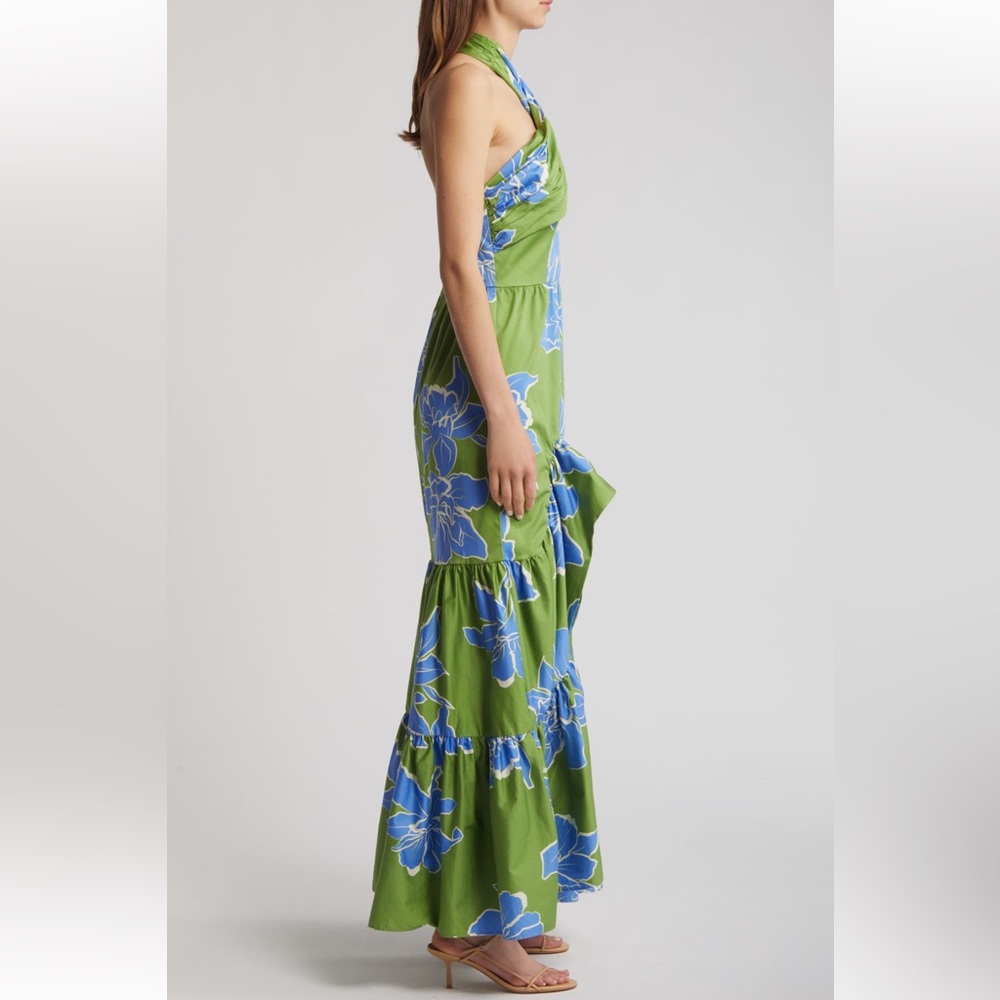 NWT Hutch Floral Stretch Cotton Halter Maxi Dress Size 16W - Picture 3 of 9
